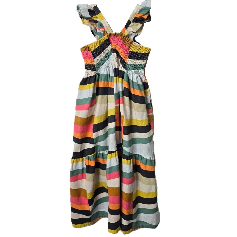 Easter Tea Collection Linen Dress 10 Ruffle Strap Sundress Smocked Beach Cruise